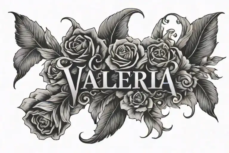 Name Valeria tattoo design idea