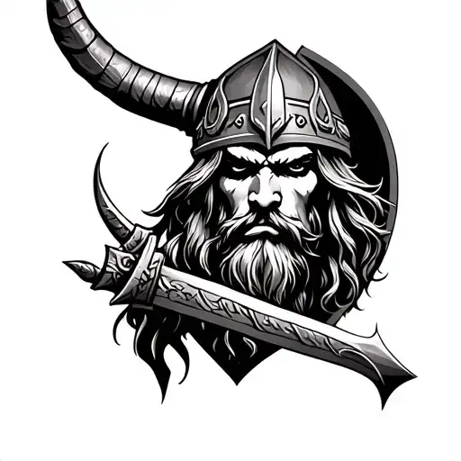 A full Viking-themed tattoo sleeve that starts from the hand, continues through the forearm and upper arm, then wraps ac tattoo design idea