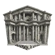 roman architecture tattoo design idea