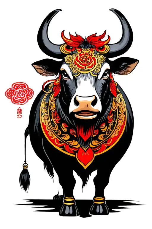 Chinese ox tattoo design idea