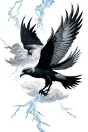 lightning clouds surrounding god like birds tattoo design idea