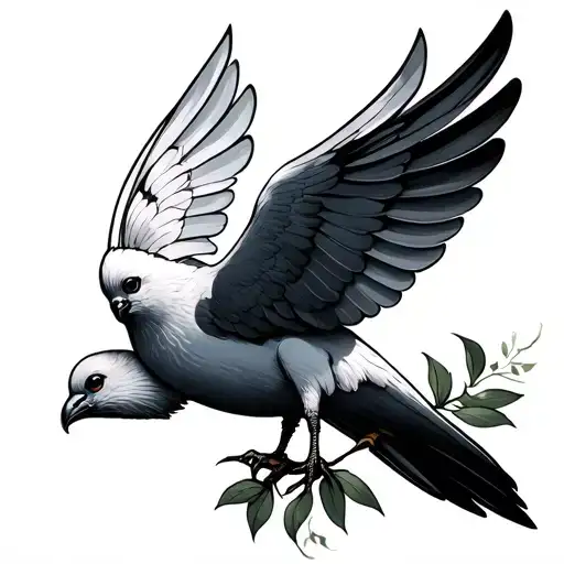 peace dove carrying an olive tattoo design idea