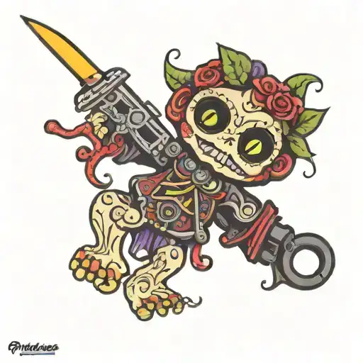 New Orleans voodoo doll tattoo design idea