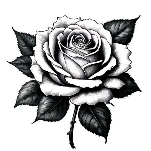 coral rose tattoo with the name marcela lopez figueroa as the stem tattoo design idea