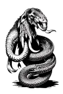 Mammoth and Snake tattoo design idea