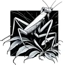 praying mantis tattoo design idea