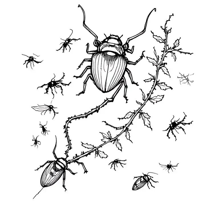 trail of lightning bugs  tattoo design idea