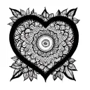 mandala heart shape tattoo design idea