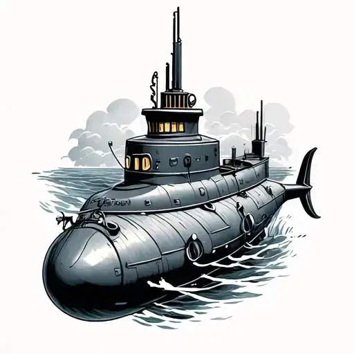 submarine tattoo design idea