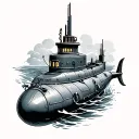 submarine tattoo design idea