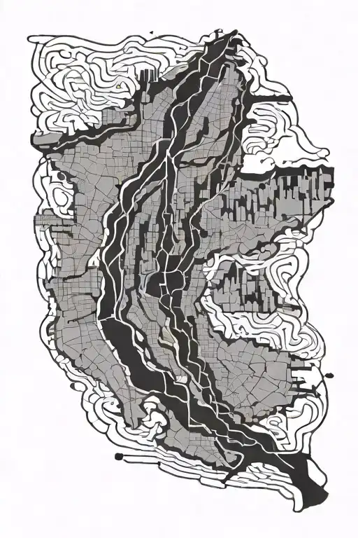 NYC marathon route map tattoo design idea