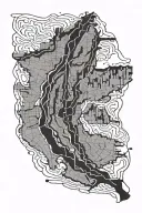 NYC marathon route map tattoo design idea