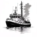 Tugboat tattoo design idea