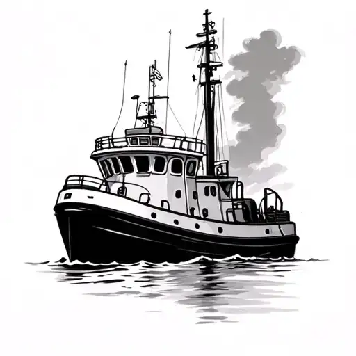 Tugboat tattoo design idea