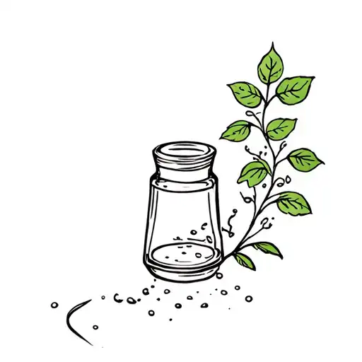 salt shaker with plant vine tattoo design idea