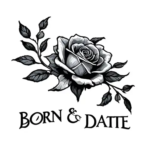 Born Date tattoo design idea