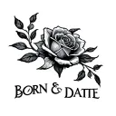 Born Date tattoo design idea