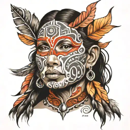 indigenous body painting tattoo design idea