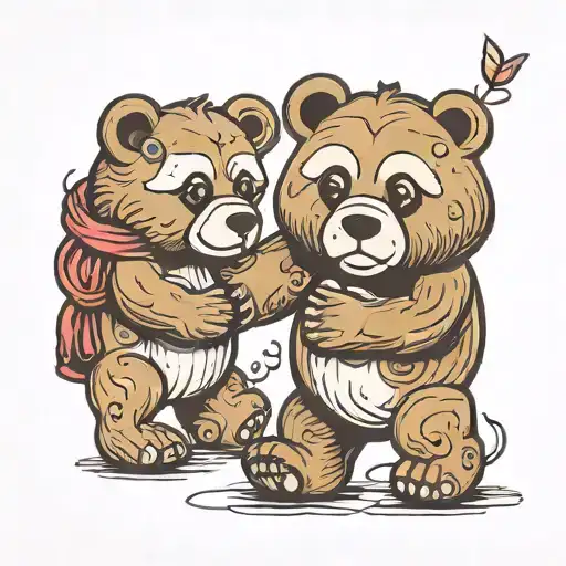 cool 2 bigger bears cool  1 little bear holding hands tattoo design idea