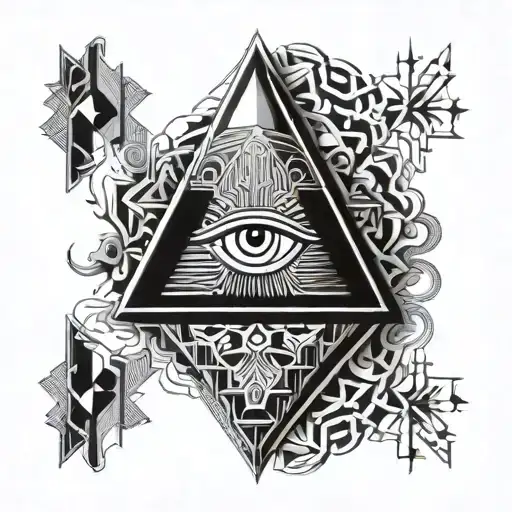 all-seeing eye and veles tattoo design idea