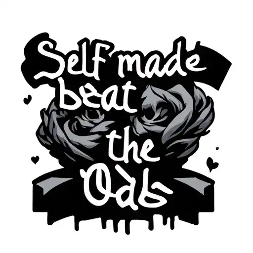 "self made beat the odds 1of1" tattoo design idea