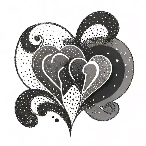 666 minimalistic couple tattoo heart tattoo design idea