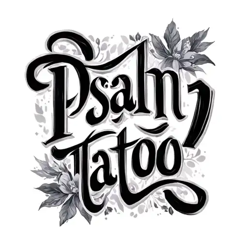 pretty writing that says psalm 91 tattoo design idea
