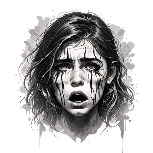 feeling your emotions with an emphasis on crying tattoo design idea