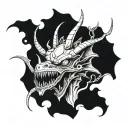 alien, dragons, drugs, weird  tattoo design idea