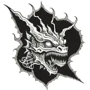 alien, dragons, drugs, weird  tattoo design idea