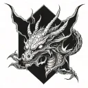 alien, dragons, drugs, weird  tattoo design idea