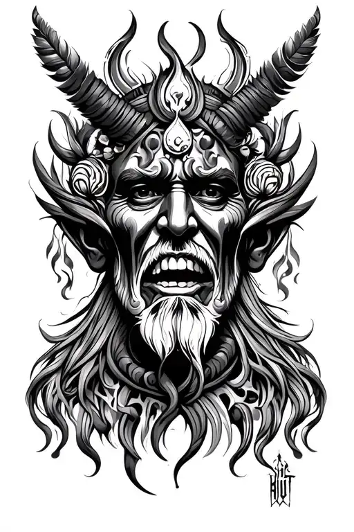 shango, eshu, tribal, suffering, pain, power tattoo design idea