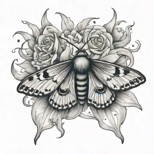 like a moth to a flame tattoo design idea