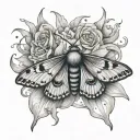 like a moth to a flame tattoo design idea