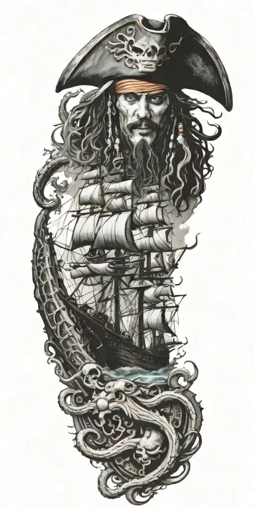 Pirates of the Caribbean, kraken tattoo design idea