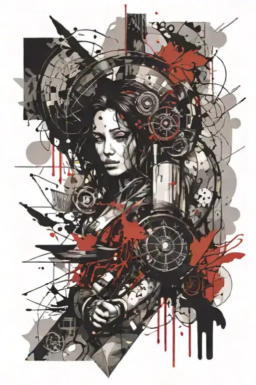 da Vinci theme sleeve tattoo design idea