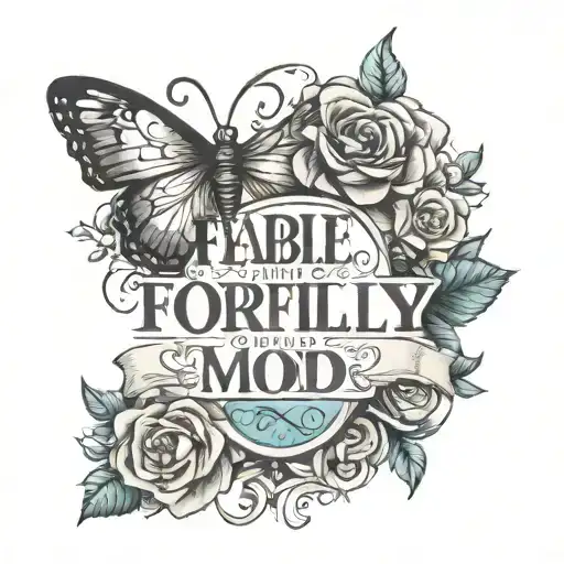 bible quote 'fearfully and wonderfully made as one word tattoo design idea