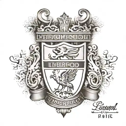 A dynamic tattoo featuring the Liverpool FC crest with a Portuguese twist tattoo design idea