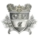 A dynamic tattoo featuring the Liverpool FC crest with a Portuguese twist tattoo design idea