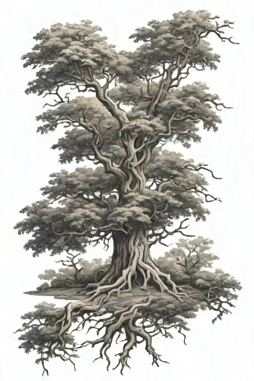 poision tree growing tattoo design idea
