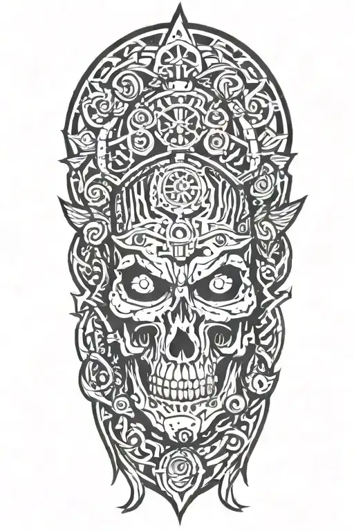 custom design combining elements tattoo design idea