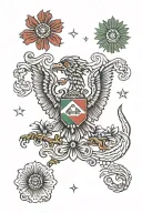 Oaxaca Mexico flag tattoo design idea