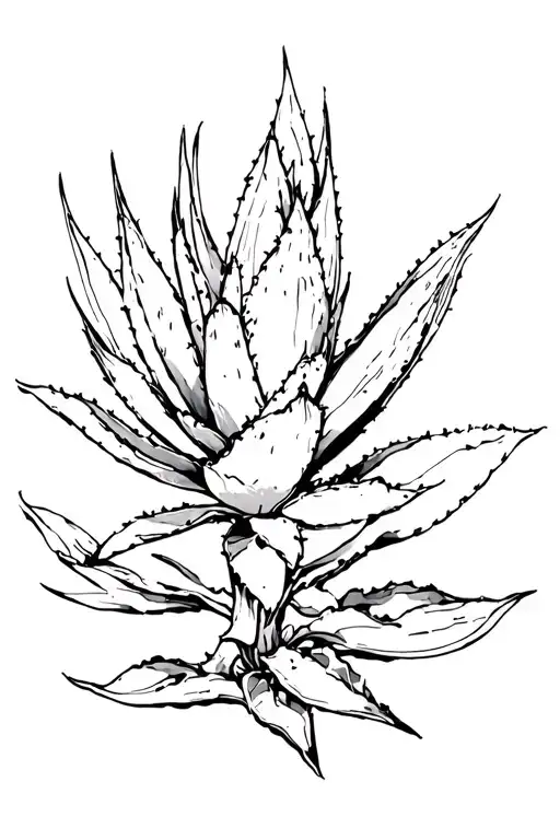 agave plant tattoo design idea