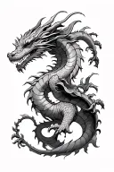 Wrap around dragon twice fore arm tattoo feminine  tattoo design idea