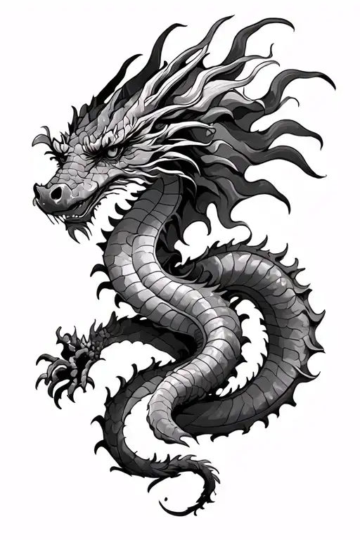 Wrap around dragon twice fore arm tattoo feminine  tattoo design idea