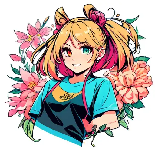 A cartoon character tattoing tattoo design idea