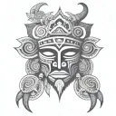 Taino warrior tattoo design idea