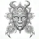 Taino warrior tattoo design idea