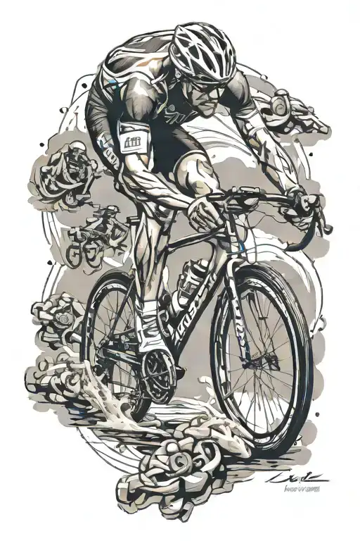 Triathlon Ironman M dot work tattoo design idea