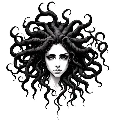 Black Medusa tattoo design idea